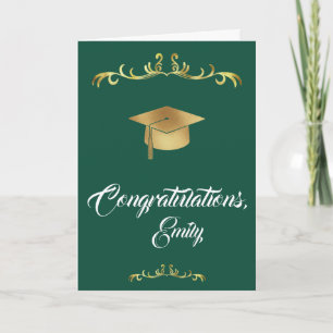 Elegantes Gold Gratulations Absolvent Abschluss Karte
