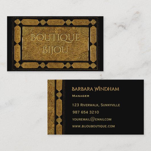 Elegantes Gold graviert Visitenkarte (Vorne/Hinten)