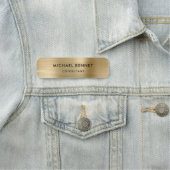 Elegantes Gold Gray Metallic Beruflich Business Namensschild (Beispiel)