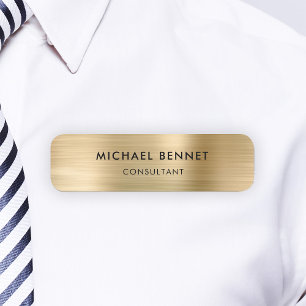 Elegantes Gold Gray Metallic Beruflich Business Namensschild