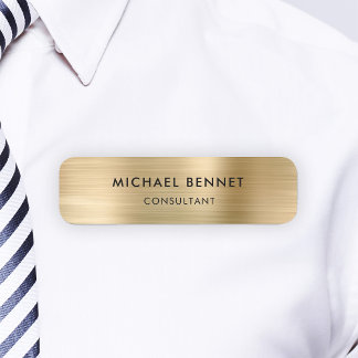 Elegantes Gold Gray Metallic Beruflich Business Namensschild