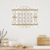 Elegantes Gold Great Gatsby Wedding Seating Chart Poster (Küche)
