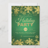 Elegantes Gold & Green Corporate Weihnachts-Party Einladung (Vorderseite)