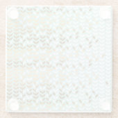 Elegantes Gold Green Leaf Muster Glasuntersetzer (Rückseite)