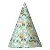 Elegantes Gold Green Leaf Muster Partyhütchen (Vorderseite)