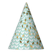 Elegantes Gold Green Leaf Muster Partyhütchen (Links)