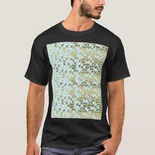 Elegantes Gold Green Leaf Muster T-Shirt