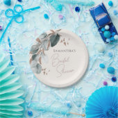 Elegantes Gold Green Sparkling Blätter Brautparty Pappteller (Party)