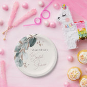 Elegantes Gold Green Sparkling Blätter Brautparty Pappteller (Party)