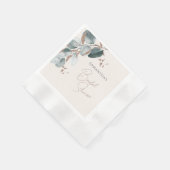 Elegantes Gold Green Sparkling Blätter Brautparty Serviette (Ecke)