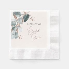 Elegantes Gold Green Sparkling Blätter Brautparty Serviette