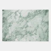 Elegantes Gold Green Stripes Glitzer Damask Gesche Geschenkpapier Set (Vorderseite 3)