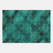 Elegantes Gold Green Stripes Glitzer Damask Gesche Geschenkpapier Set (Vorderseite)