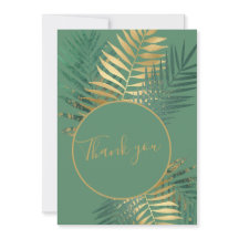 Elegantes Gold & Green Tropical Pflanze Hochzeiten