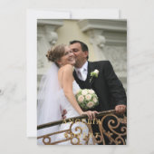 Elegantes Gold & Green Tropical Pflanze Hochzeiten Dankeskarte (Rückseite)