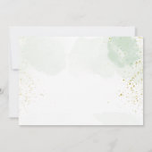 Elegantes Gold Greenery Blumenblätterung Taufe Fot Einladung (Rückseite)