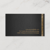 Elegantes Gold Griechischer Meander Key Monogram Visitenkarte (Rückseite)