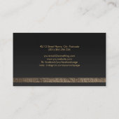 Elegantes Gold Griechischer Meander Key Monogram Visitenkarte (Rückseite)