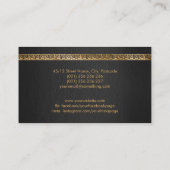 Elegantes Gold Griechischer Meander Key Monogram Visitenkarte (Rückseite)