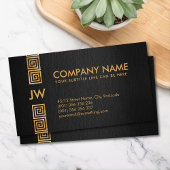 Elegantes Gold Griechischer Meander Key Monogram Visitenkarte