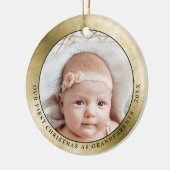Elegantes Gold Großeltern Erstes Weihnachtsfest Fo Keramik Ornament (Links)