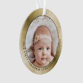 Elegantes Gold Großeltern Erstes Weihnachtsfest Fo Ornament (Vorderseite)