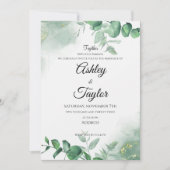Elegantes Gold & Grün Aquarell Hintergrund Einladung (Vorderseite)