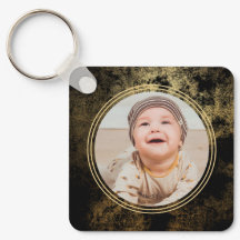 Elegantes Gold Grunge Foto Template Monogramm