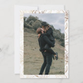 Elegantes Gold Hand Drawn Botanisches Hochzeitssem Save The Date (Rückseite)