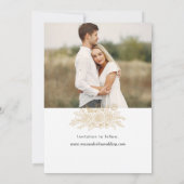 Elegantes Gold Hand Drawn Rose Foto Save the Date (Rückseite)