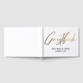 Elegantes Gold Handwriting Einfaches Gästebuch (Voll)