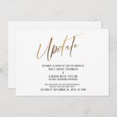 Elegantes Gold Handwriting - Hochzeitsupdate versc Einladung (Vorne/Hinten)