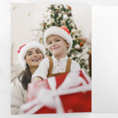 Elegantes Gold Happy Holidays Skript Einzigartiges Dreifach Gefaltete Karte (Innen Erste Seite)