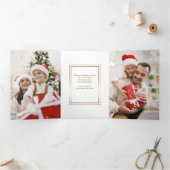 Elegantes Gold Happy Holidays Skript Einzigartiges Dreifach Gefaltete Karte (Innenseite)