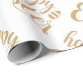 Elegantes Gold Happy Osterfrühling Ostergeschenk Geschenkpapier (Rolleneckpunkt)