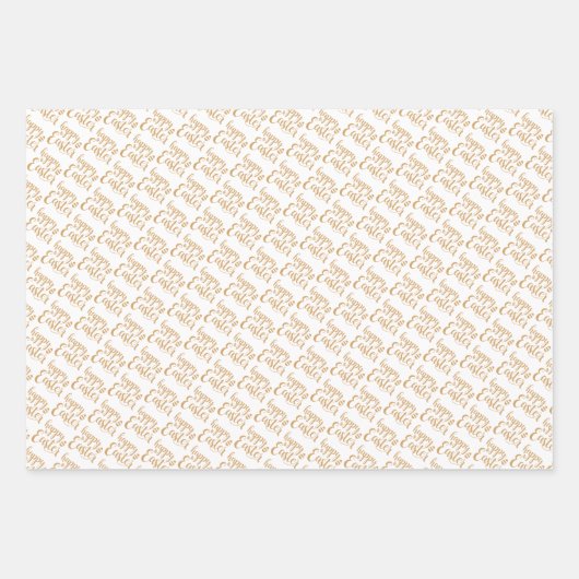 Elegantes Gold Happy Osterfrühlingeier Geschenkpapier Set (Vorderseite 3)