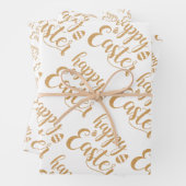 Elegantes Gold Happy Osterfrühlingeier Geschenkpapier Set (Beispiel)