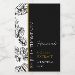 Elegantes Gold, hausgemachte Kaffeeextrakte Weinetikett