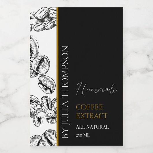 Elegantes Gold, hausgemachte Kaffeeextrakte Weinetikett (Einzelnes Label)