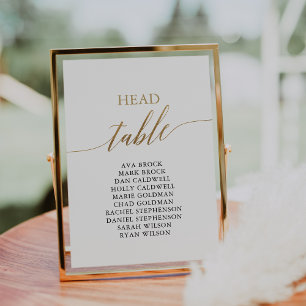 Elegantes Gold Head Table Seating Chart Einladung