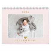 Elegantes Gold Heart Family Foto Kalender (Titelbild)