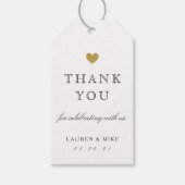 Elegantes Gold Heart Wedding Brautparty Geschenkanhänger (Vorderseite)