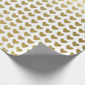 Elegantes Gold Hearts Muster Hochzeitszettel Geschenkpapier (Ecke)