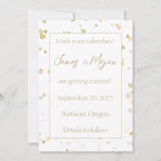 Elegantes Gold-Herz Save-the-Date Save The Date