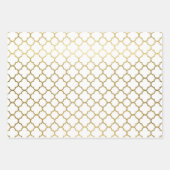 Elegantes Gold Hexagon Abstraktes Muster Hochzeit Geschenkpapier Set (Vorderseite)