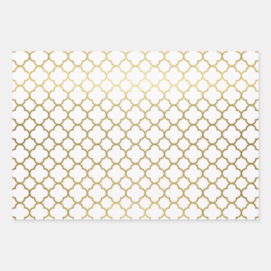 Elegantes Gold Hexagon Abstraktes Muster Hochzeit Geschenkpapier Set (Vorderseite)