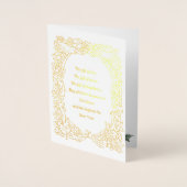 Elegantes Gold Holiday Bird Wreath Foto Weihnachte Folienkarte (Vorderseite)