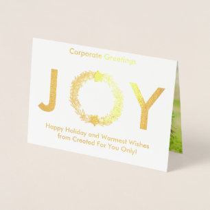 Elegantes Gold Holiday Corporate Foto Folienkarte
