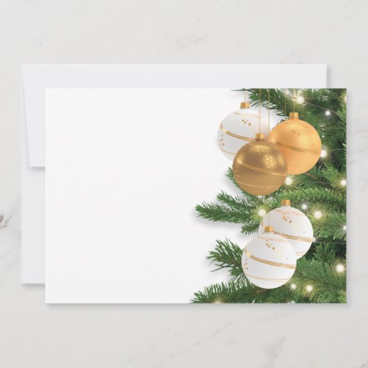 Elegantes Gold Holiday Weihnachten Party Einladung (Rückseite)