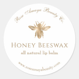 Elegantes Gold Honey BeesWachs Beauty Product Labe Runder Aufkleber